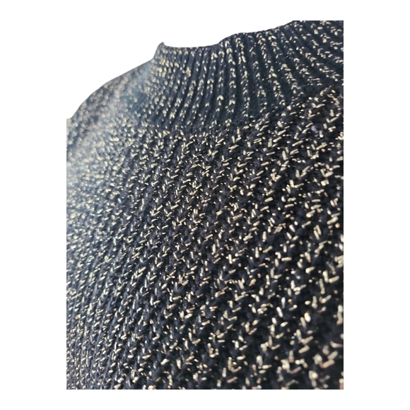 Vintage Carriage Court Metallic Knit Sweater Tunic Black Gold Made in USA - Picture 2 of 9
